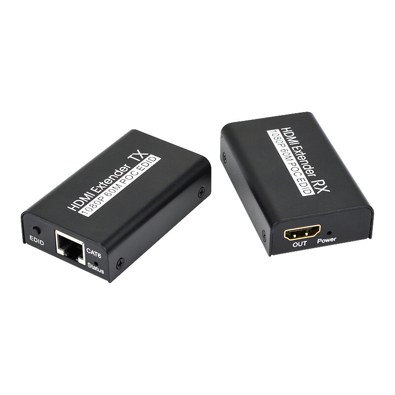 Extensor HDMI de 60M, 1080p, 3D, señal de red, transmisor sobre cat5, cat6, RJ45, convertidor Ethernet