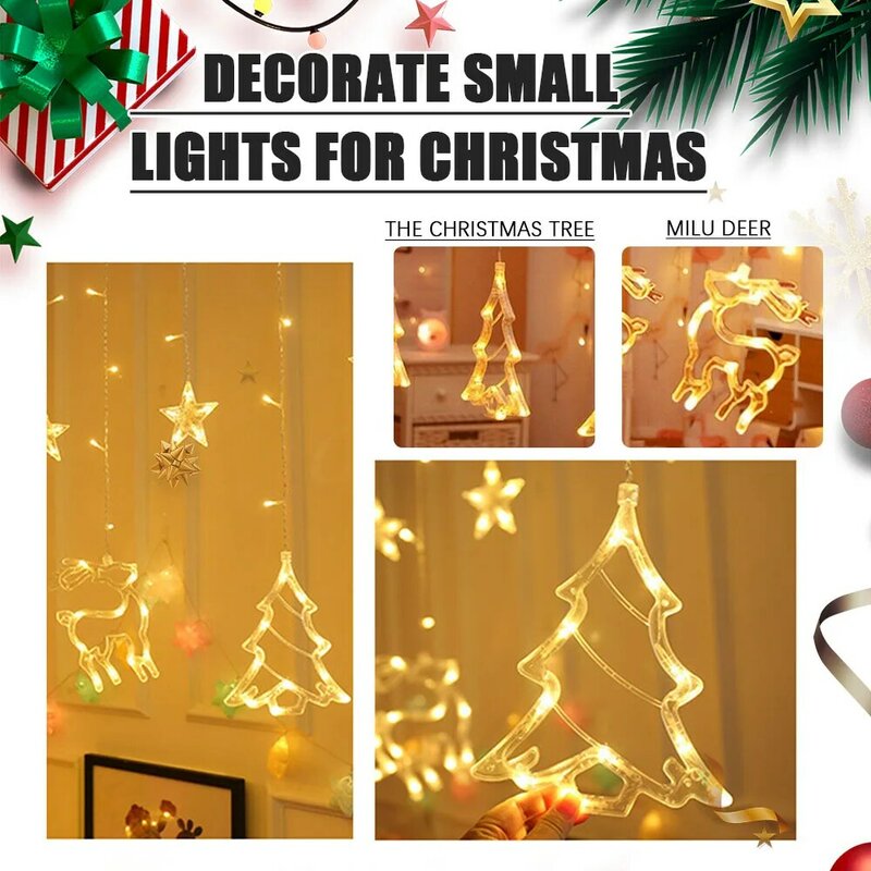 Guirnalda de luces LED de Navidad para decoración interior y exterior, guirnalda de adornos brillantes para boda, fiesta de cumpleaños