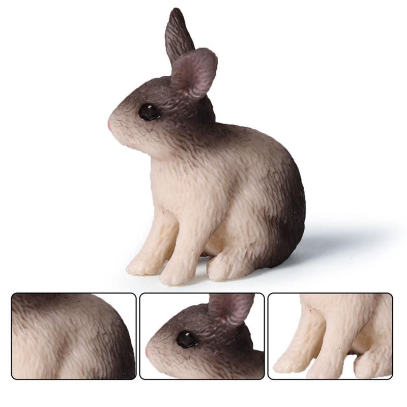 Mascote simulação coelho lebre animal modelo de decoração para casa em miniatura educacional crianças brinquedo presente estatueta