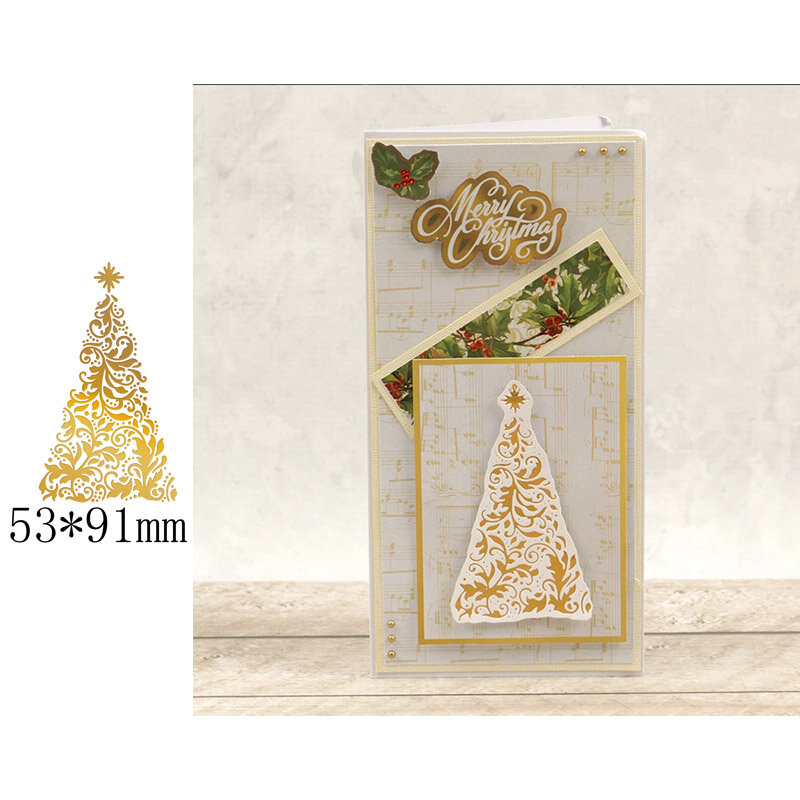 Árvore de natal quente-venda elegante oco folha quente placas para scrapbooking diy cartões de papel artesanato novo 2019
