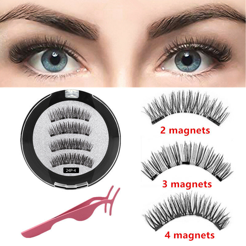 Fatti a mano magnetico ciglia 3d ciglia naturali ciglia finte eyelashe ciglia estesa con il contenitore di regalo magnetica