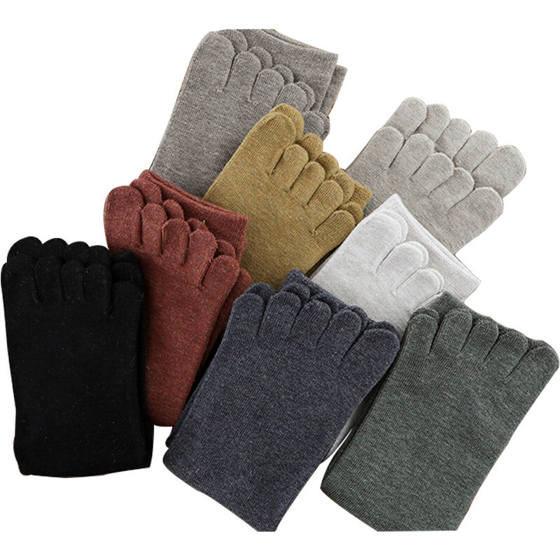 Calcetines cortos de algodón con cinco dedos para mujer y niña, medias lisas, transpirables, suaves y elásticas, Harajuku, gran oferta, 5 pares/lote