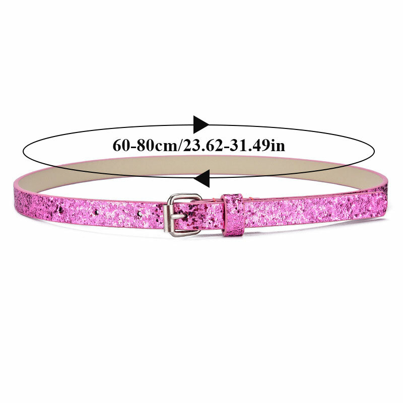 Glitter Children Belt Boys and Girls Brand Imitation PU Leather Adjustable Belts Waistband with Pin Buckle Decoraive Jeans Belt