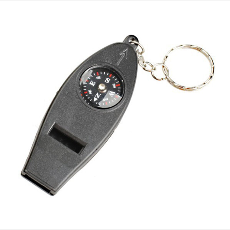 4 in One Multi-functional with Thermometer Compass Whistle 20 g Keychain Outdoor Keyring Survival Kits for Outdoor Travel