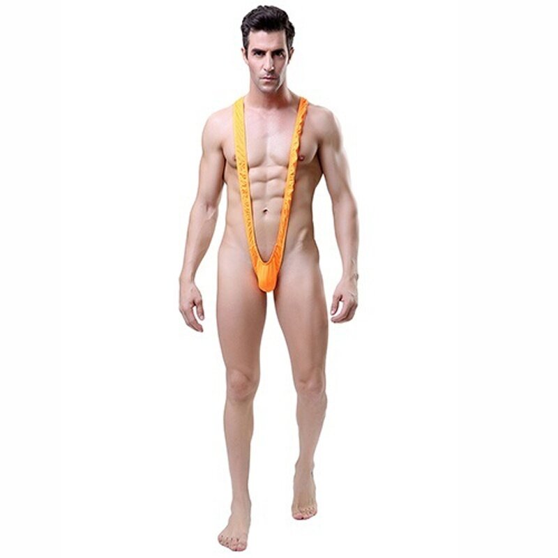 Kostum Pakaian Renang Pria Mankini Pakaian Dalam Thong Bodysuit