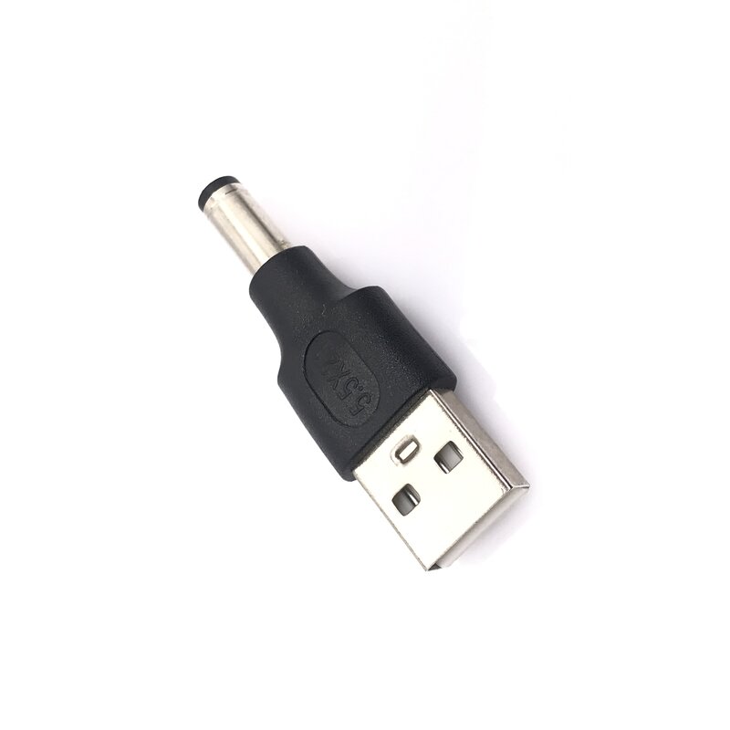 Juego de USB de uso común, conector hembra de 5,5x2,1mm a USB 2,0, enchufe macho, adaptador de alimentación de CC macho a hembra, 1 unidad