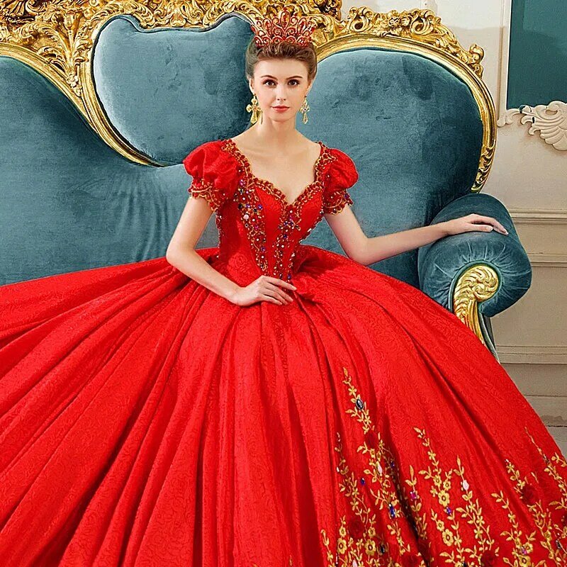 Red Wedding gravidanza sposa Dreamy lusso scollo a v Royal Palace abito premaman retrò elegante abito da sera per abito incinta