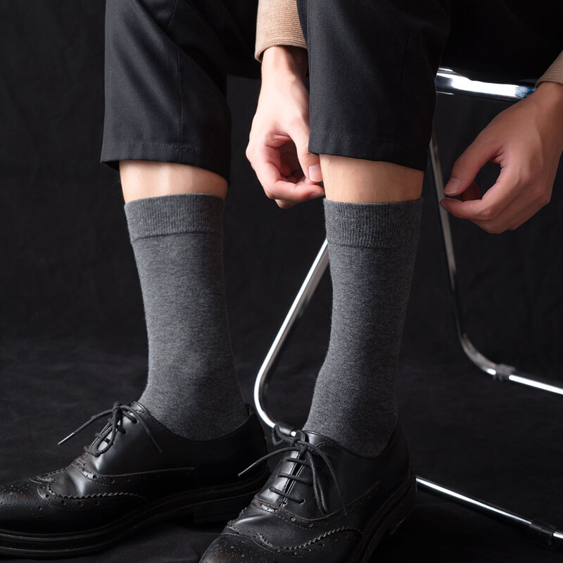 5 Pairs Business Kleid Socken männer Atmungsaktive Winter Warme Baumwolle Socken Lange Männlichen Hohe Qualität Glücklich Bunte Socken Für mann Geschenk