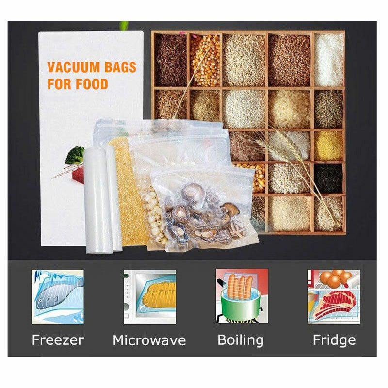 Vacuüm Voedsel Sealer Tassen Roll Opslag Voor Keuken Verpakking Sluitmachine Verse Houden 12 15 20 25 28 30 35*500Cm Bpa Gratis