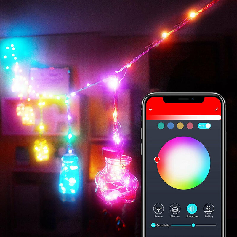 Tuya LED Smart Streifen licht 10m 66Leds WiFi Fee Lichterketten RGB RGBIC USB Streifen Licht Decor Arbeit mit Alexa Google Hause