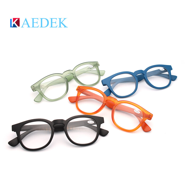 KAEDEK 2024 przezroczyste markowe okulary do czytania okrągłe męskie damskie okulary z elastyczną francuską koncepcją prezbiopia