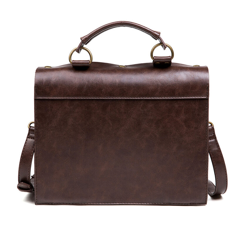 Steampunk Briefcase for Women Vintage Handbag Tote Clock Shoulder Wallet PU Leather Square Messenger Side Crossbody Bag Suitcase
