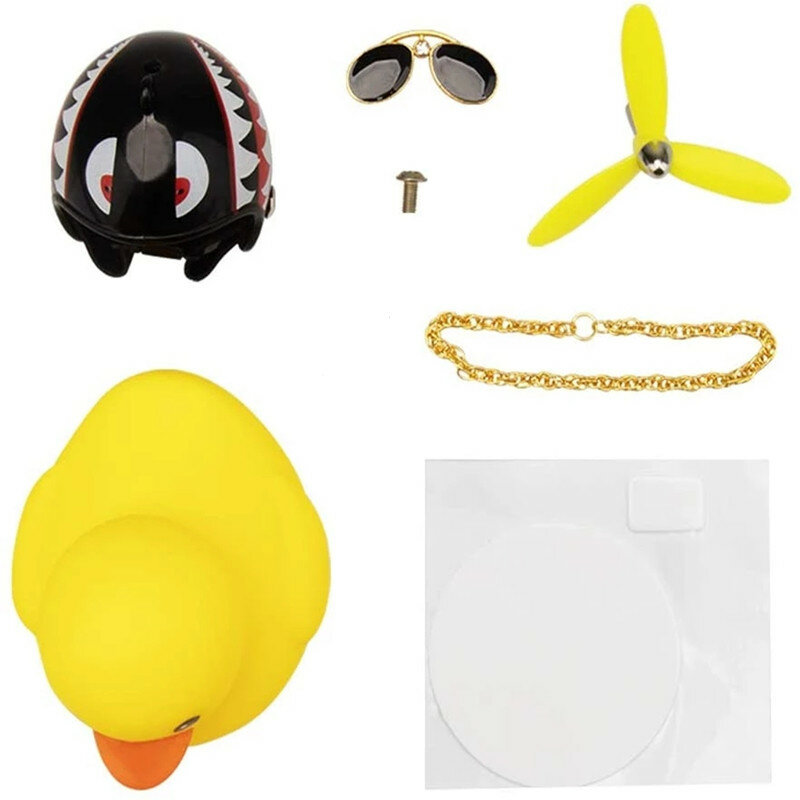 Casco de viento roto, pato amarillo pequeño, accesorios de coche, accesorios de decoración de ciclismo