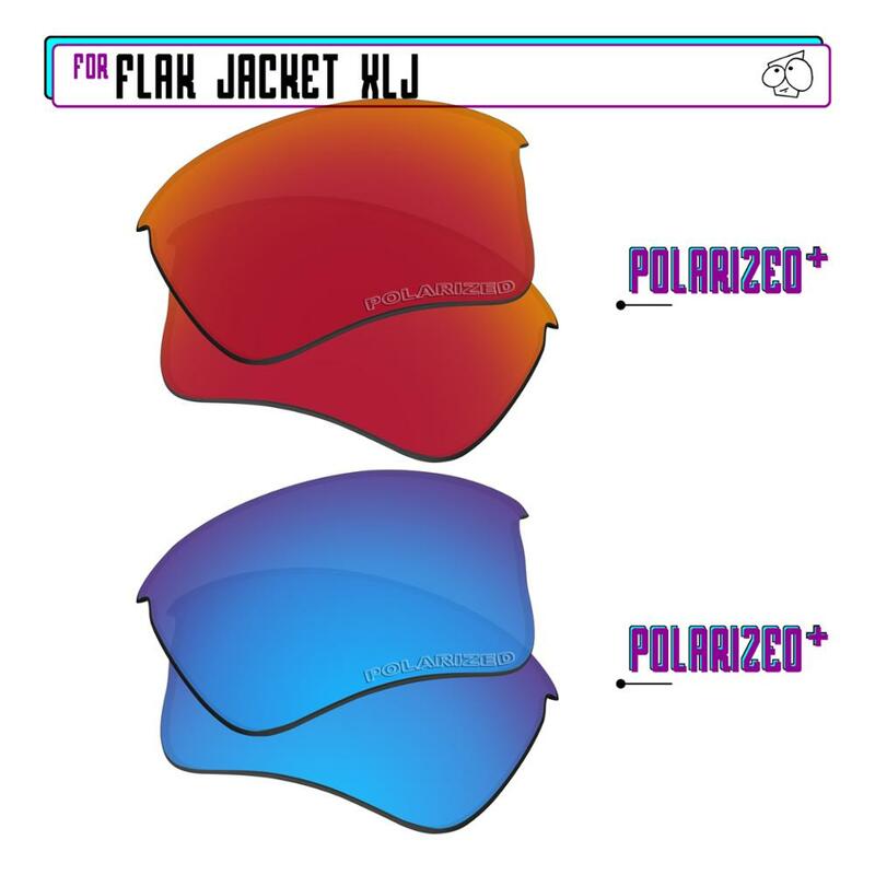 EZReplace Polarized Replacement Lenses for - Oakley Flak Jacket XLJ Sunglasses - BlueP Plus-RedP Plus
