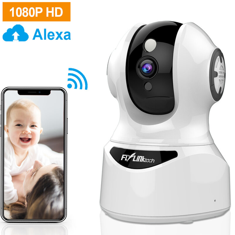 Flylinktech 1080 p câmera ip 2-way áudio hd visão noturna detecção de movimento cctv câmeras ip wi-fi indoor monitor do bebê de segurança em casa