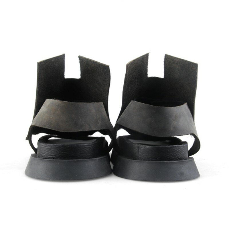 Alta harajuku designer superior dedo do pé aberto sapatos plataforma sandálias de couro genuíno do vintage luxo masculino novo gladiador verão