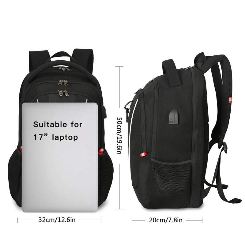 Z pasek odblaskowy plecaki na laptopa mężczyzn dla 17 cal torby szkolne chłopiec wodoodporny Anti-theft podróży plecak kobiet