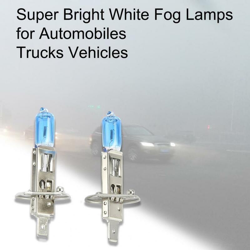Luces halógenas súper brillantes para coche, Bombilla blanca H1 de 12V, 100W y 6000K para automóviles, camiones y vehículos, 2 uds.