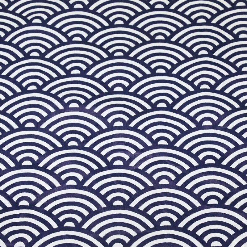Tecido de algodão japonês da sarja 100% do teste padrão da onda, costura artesanato da tela da colcha para o pano feito à mão da retalhos da fronha da folha