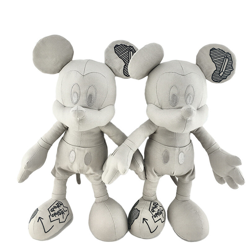 Muñeca Mickey Mouse de 47cm de marca conjunta, 2 tipos de material de tela o juguete de peluche, selección de muñeca de decoración, regalo de cumpleaños