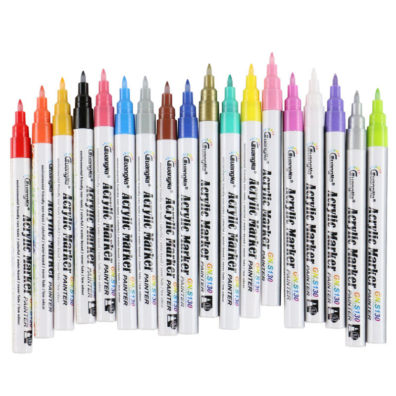 GN 36Colors 0.7mm Acrylic Paint Marker Pen Marking Color Paint Pens For Ceramic Rock Glass Porcelain Mug Wood Fabric Canva Paint