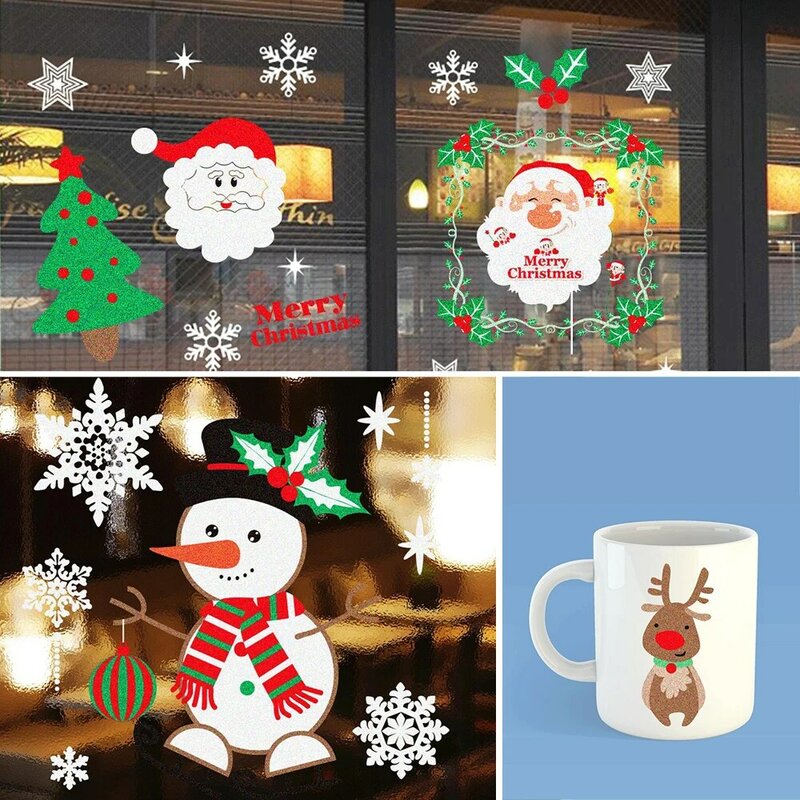 Decorações de natal etiqueta da janela decoração de natal para casa decoração de natal feliz natal 2019 feliz ano novo 2020