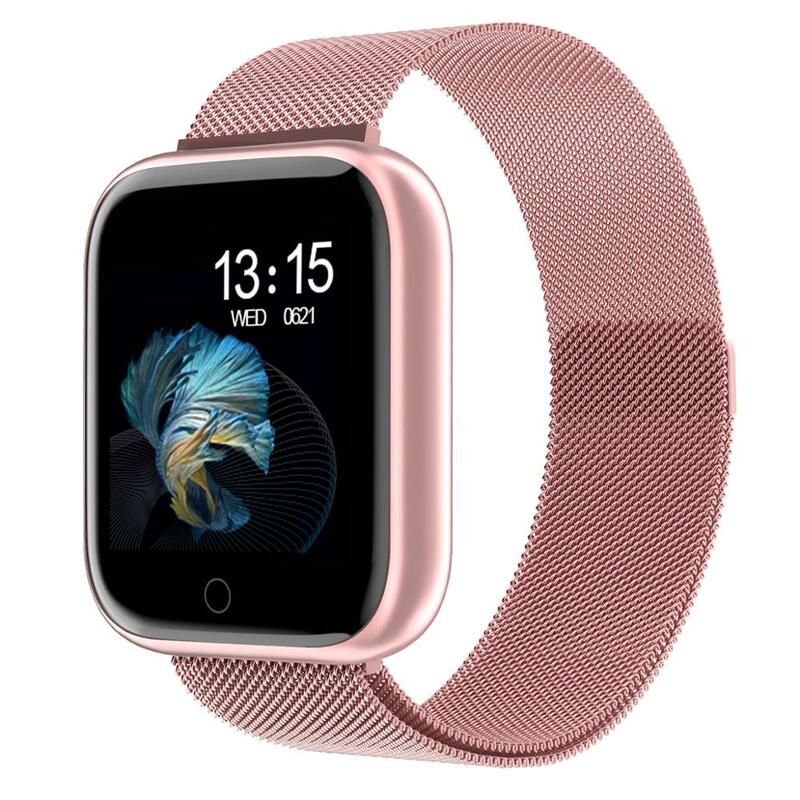 2020 Steel Smartwatch Women Waterproof Smart Watch Men T80 Bluetooth Heart Rate Monitor Fitness Tracker For Apple IPhone Android