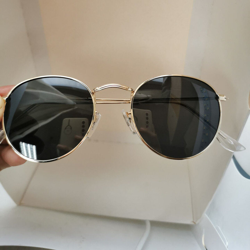 Gafas de sol polarizadas clásicas para hombre y mujer, lentes de sol redondas de marca de lujo, estilo Retro, 2024