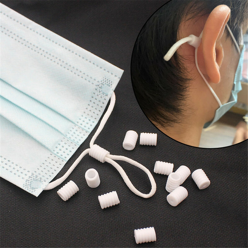 Plastic Flat Spiral Buckle Adjustable Bead Anti-slip Mask Buckle Elastic Band Cap Mask Stopper Ear Cord Drawstring Button 2024