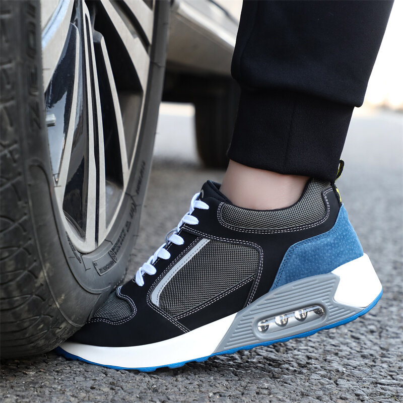 Staleneus-zapatos de trabajo con puntera de acero para hombre, zapatillas de seguridad con cojín de aire, botas indestructibles, 2022