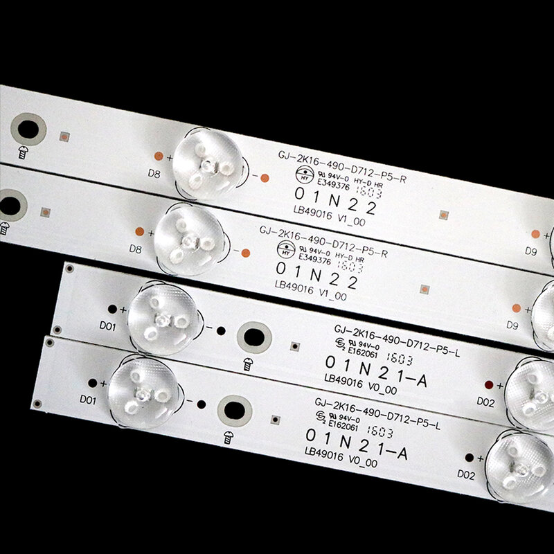 Led Backlight Strip GJ-2K16-490-D712-P5-L + R Voor Philips 49 ''49PUS6401 49PUS6501 49PUH6101 49PUS6561/12 49PUS6101/12 14 stuks
