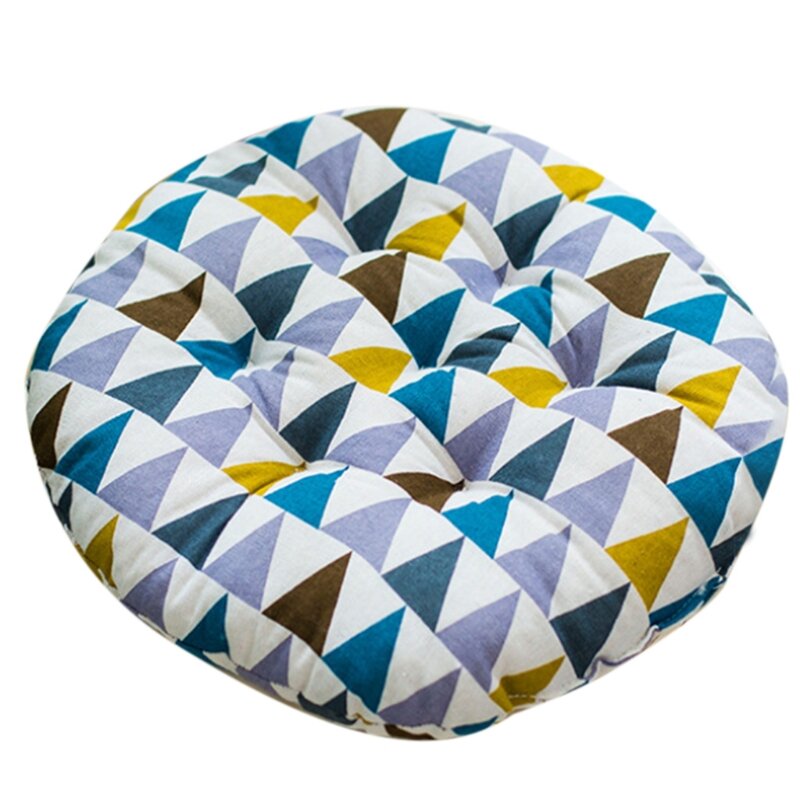 2024 New 40cm Boho Style Round Sofa Chairs Floor Pillow Leaves Geometric Patterns Thick Filled Tatami Stool for Seat Cushion Pad