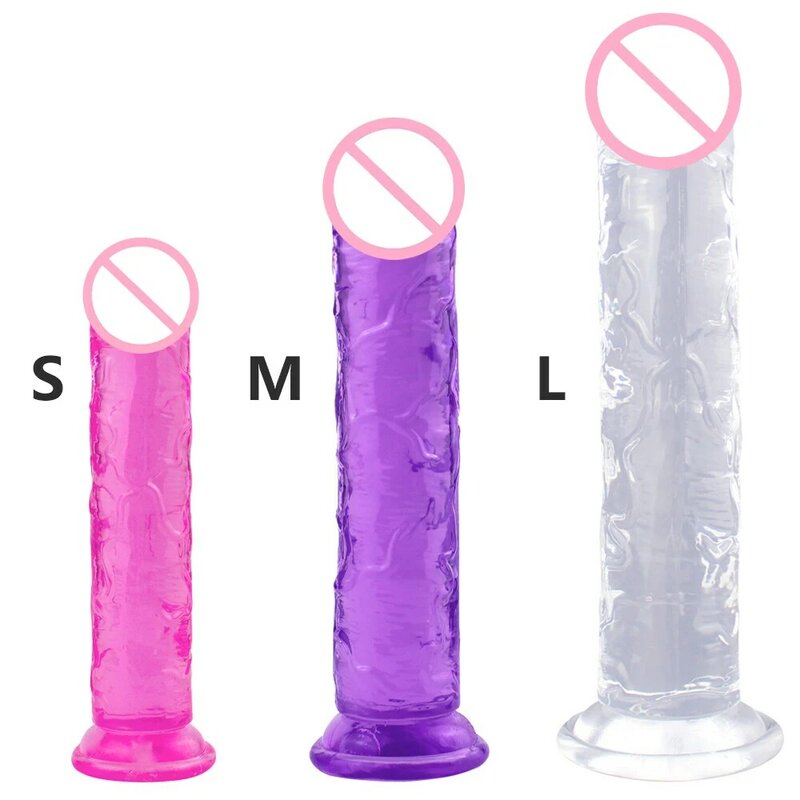 Dildo realistico con ventosa enorme gelatina Dildo giocattoli del sesso per donna uomo cazzo finto pene grande anale Butt Plug erotico Sex Shop