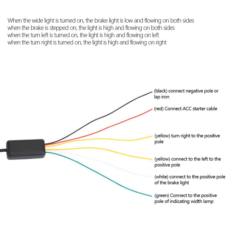 90cm/100cm Multi-modo banda de luces para automóvil LED izquierda/derecha señales doble Flash de luz de freno del vehículo DC 12V de seguridad de tráfico