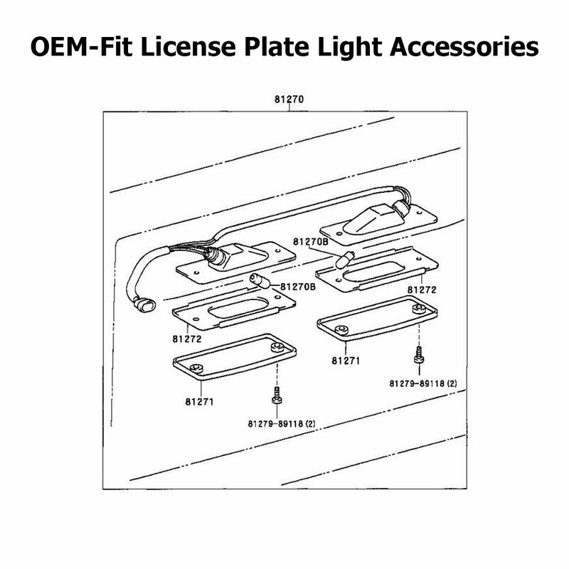 2x luz LED de montaje de placa de matrícula sin Error OEM-Fit para Toyota 4runner Sequoia 1998 2001 2002 2003 2004 2008 2019 2020