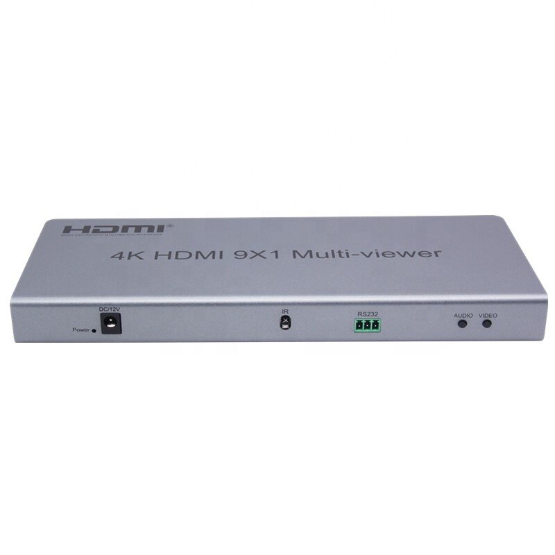 محول HDMI 4K 9x1 متعدد المناظر ، محول HDMI 9 في 1 ، تحويل سلس ، محول مقسم شاشة الأشعة تحت الحمراء مع جهاز تحكم عن بعد