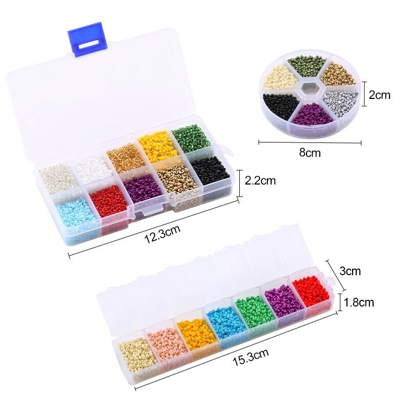 Wholesale 2mm Czech Glass Seed Beads Belt Box Set Charm Seedbeads Rondelle Spacer Beads For DIY Bracelet Necklace Jewelry Making