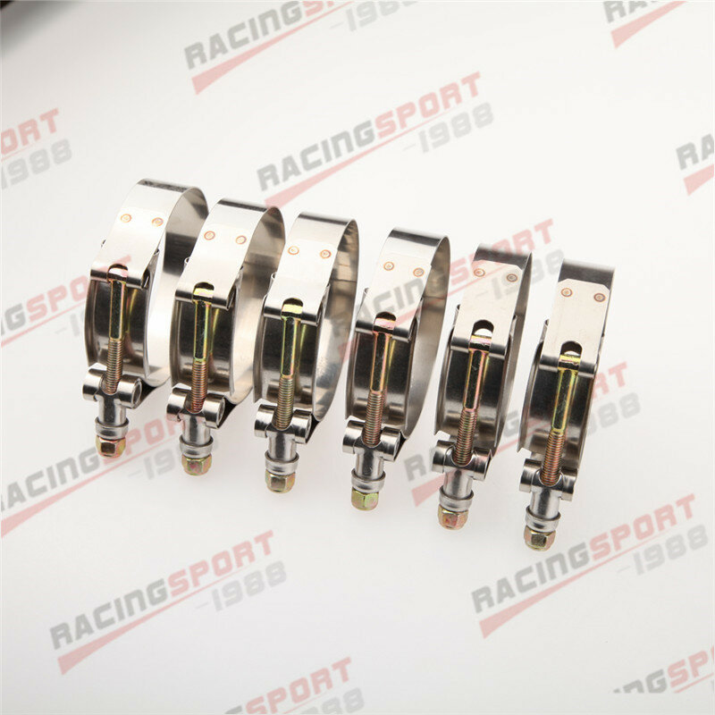 Raccords de tuyaux Turbo en acier inoxydable, 60-68mm, 2.25 pouces, 6 pièces