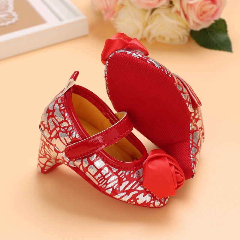 VALEN SINA 0-12M Infant Newborn Baby Girl High Heels Shoes Princess Bow First Birthday Party Shoes Photo Props Shoes