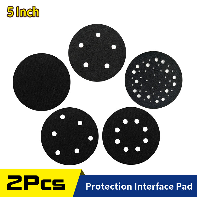 2 pezzi 5 pollici (125mm) tampone di interfaccia di protezione della superficie ultrasottile per tamponi abrasivi e dischi abrasivi Hook & Loop Pad Protector Saver