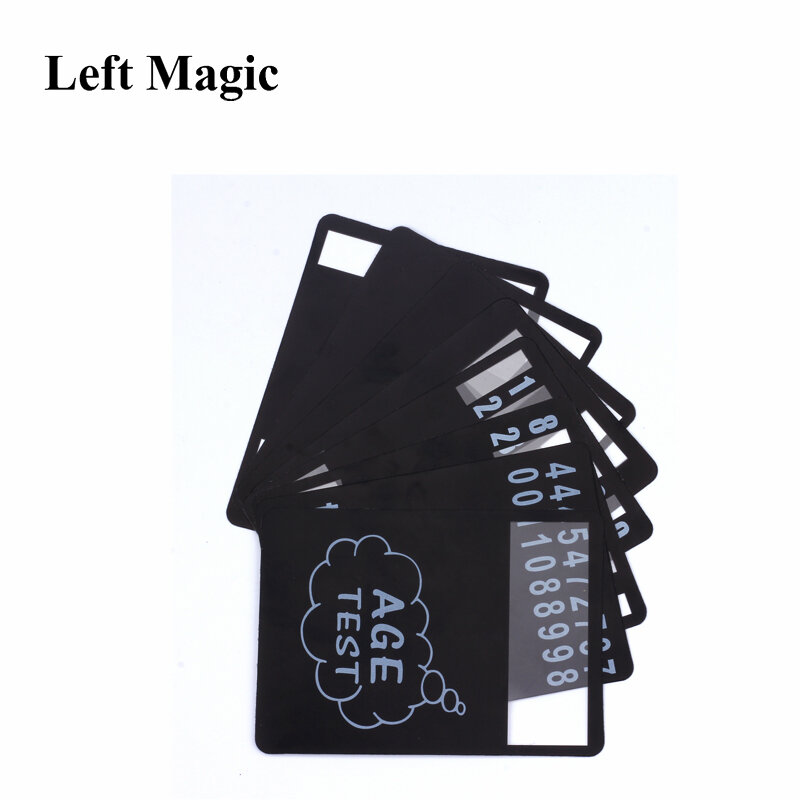 Idade perspectiva cartão magia mostrar idade teste cartão magia adereços palco rua close-up truques mágicos brinquedos clássicos com instruções 3115