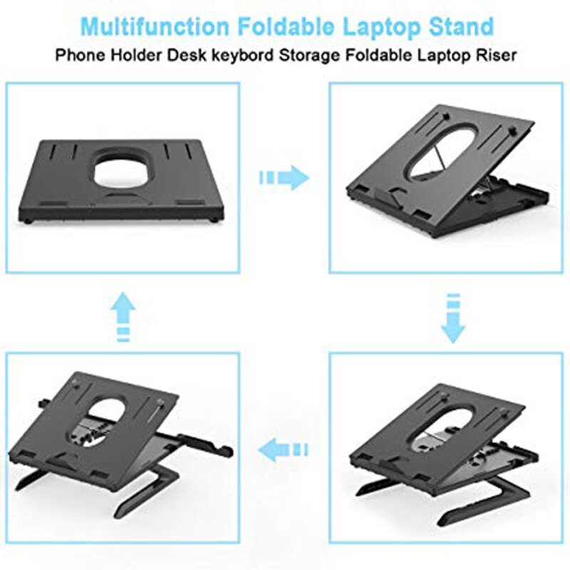Soporte para portátil ajustable multiángulo con soporte para portátil ergonómico y plegable para portátil de hasta 15 pulgadas