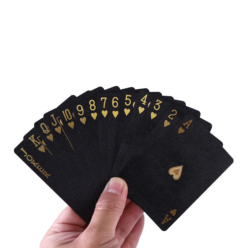 Juego de cartas de Color negro y dorado, conjunto de póker resistente al agua, paquete mágico Dmagic, juego de mesa, colección de regalo