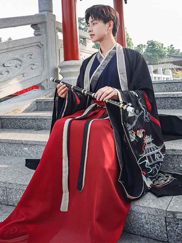 Men's Swordsman Hanfu Robe Chinese Ancient Traditional Han Dynasty Costume Adult Tang Suit Hanfu Dress Cosplay Stage Suit