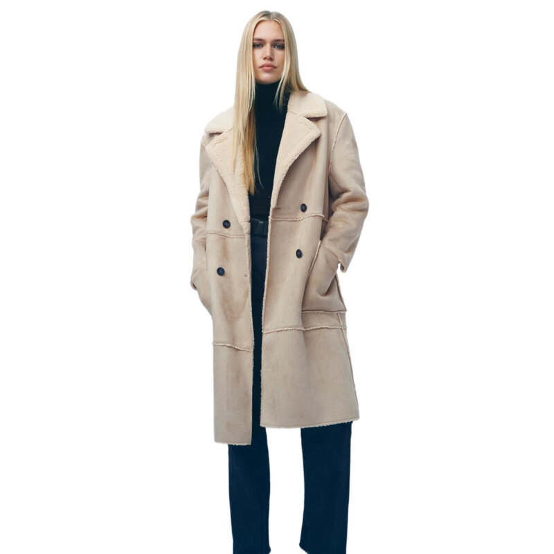 2022 nuovo cappotto di pelliccia di agnello invernale donna nuovo caldo scamosciato manica lunga Parka Cashmere giacca in ecopelle spessa capispalla