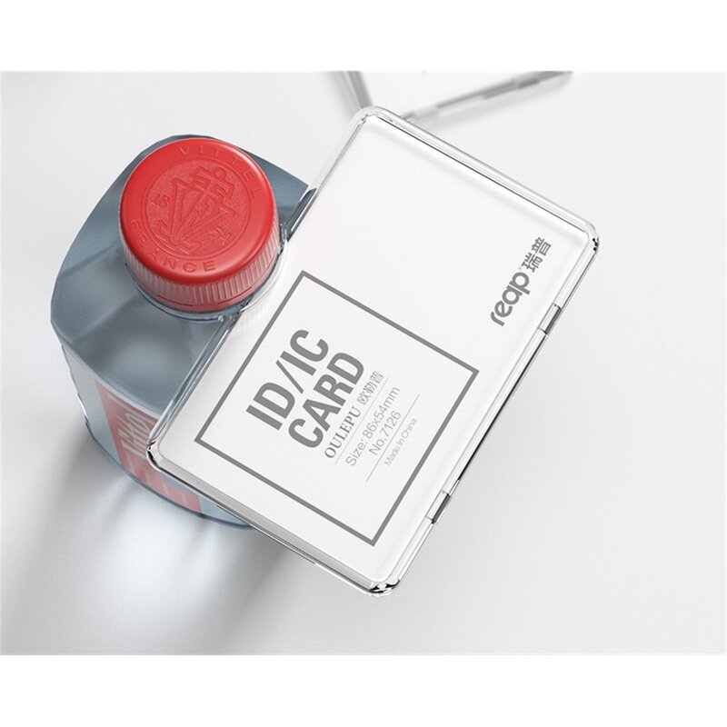 Многофункциональный Id держатель для карт с тонким черным ремешком для спортивных бейджей, двусторонние прозрачные держатели с кольцом для чашки