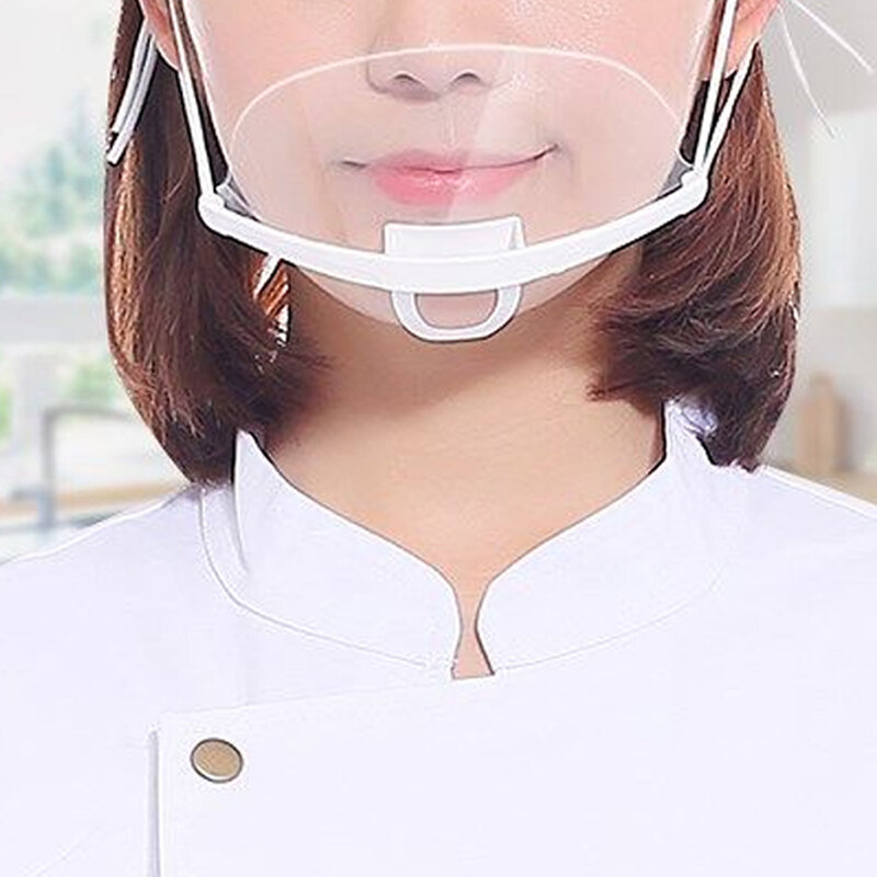 10 pçs máscaras transparentes protetor facial de segurança permanente anti nevoeiro catering alimentos hotel plástico cozinha restaurante máscaras ferramentas cozinha