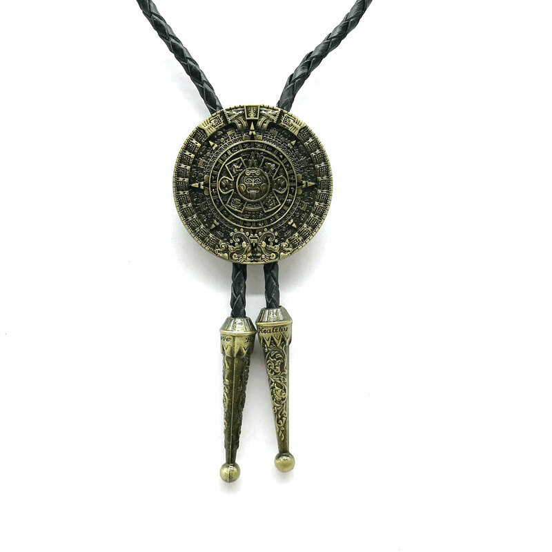Sun position  bolo tie for man cowboy western cowgirl lather rope zinc alloy necktie