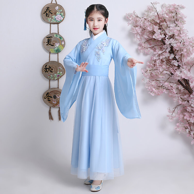 Meisje Han Fu Prinses Verjaardagsfeestje Dans Voeren Jurk Voor Kids Traditionele Chinese Jurk Voor Bruiloft Avondfeest