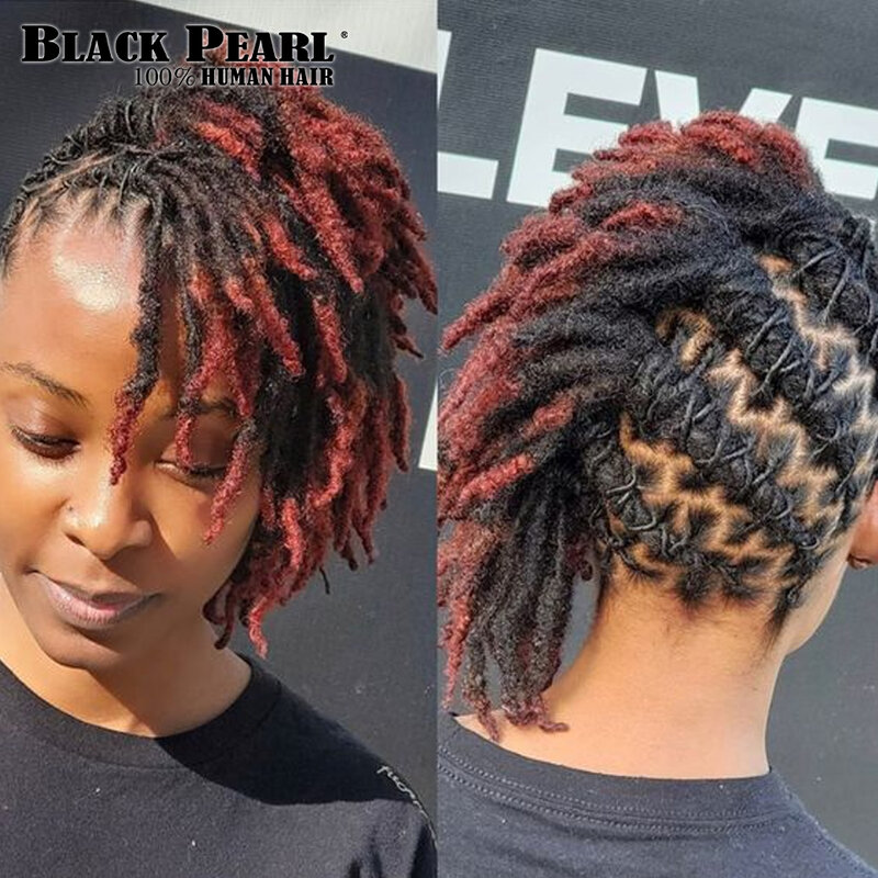 BLACK PEARL-Extensions de Cheveux Humains 100% Naturels, Tresses Afro Crépues et Serrées, Dreadlocks Twist, 20/60 Brins/Lot